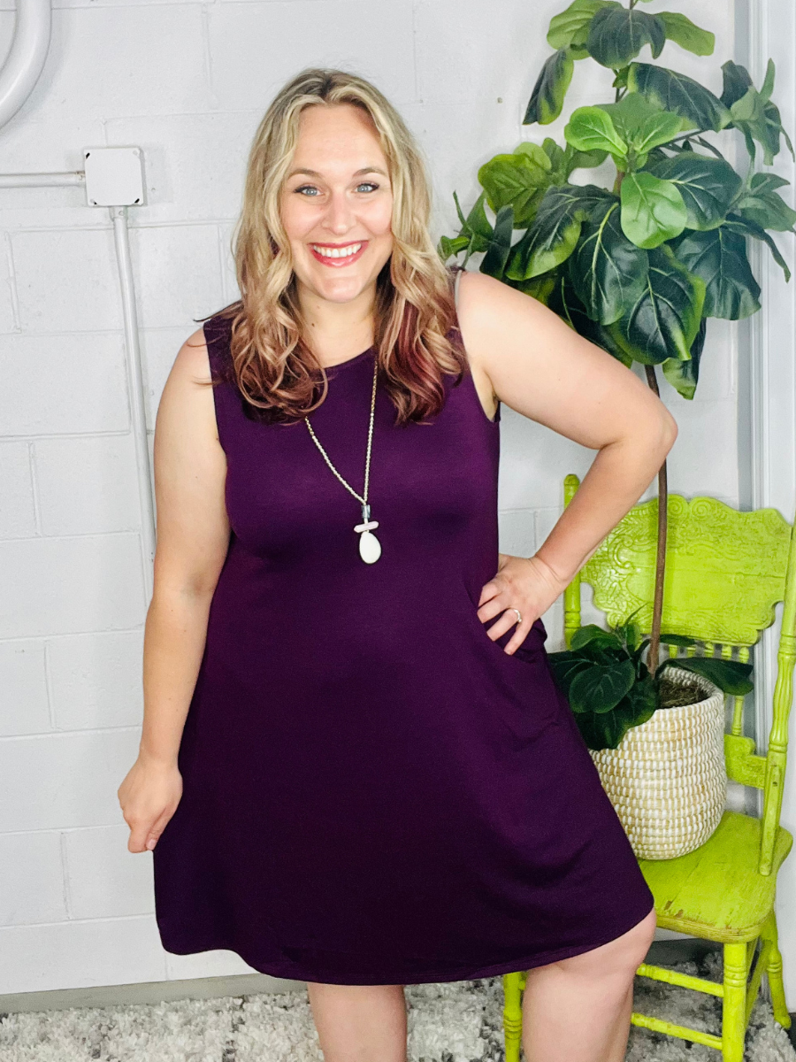Eggplant Night On the Town Swing Dress