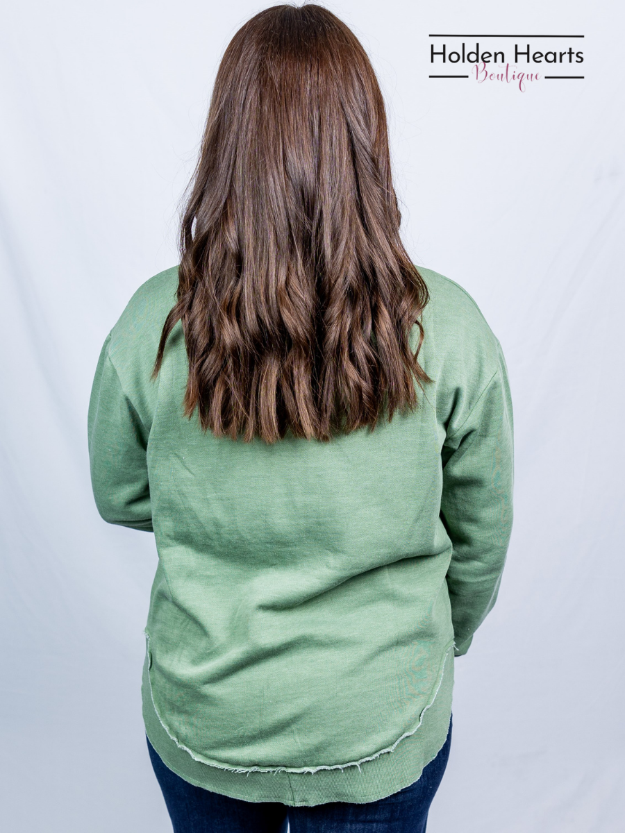 Sage Vintage Wash Pullover - Holden Hearts