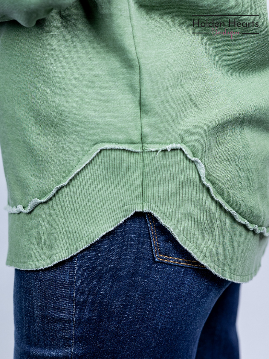 Sage Vintage Wash Pullover - Holden Hearts