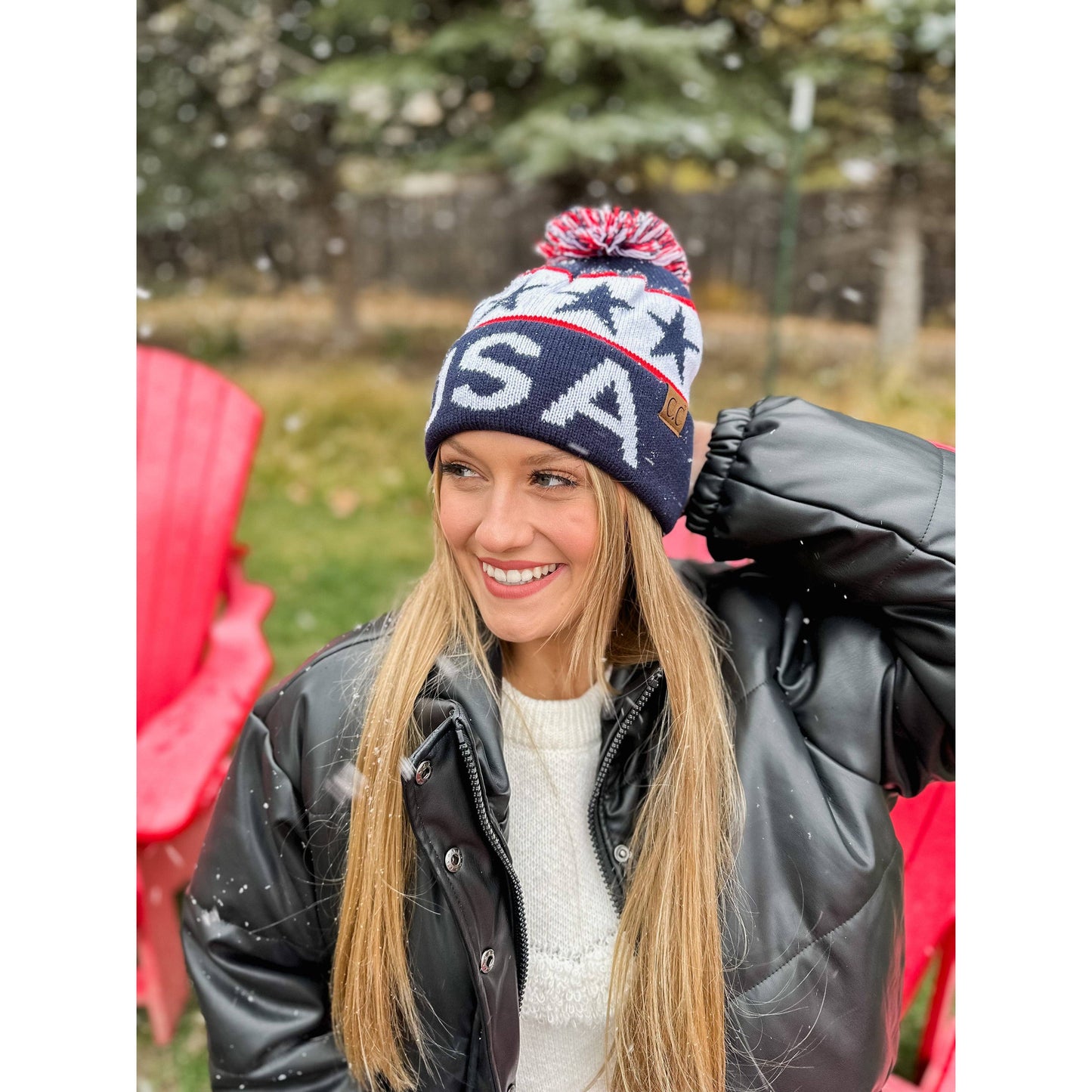 USA Knit Pom C.C Beanie HAT3902 - Holden Hearts