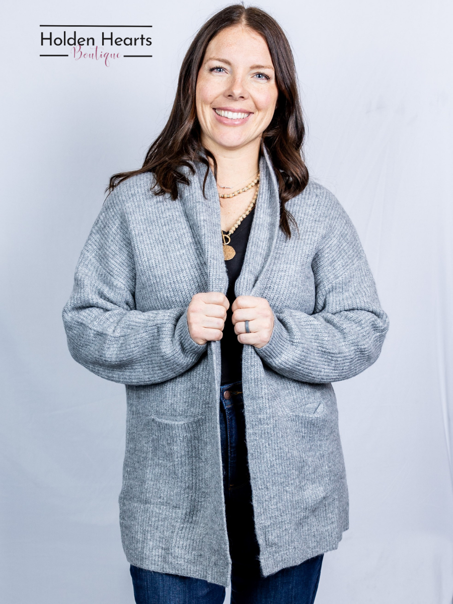 Grey Gentle Hug Cardigan - Holden Hearts