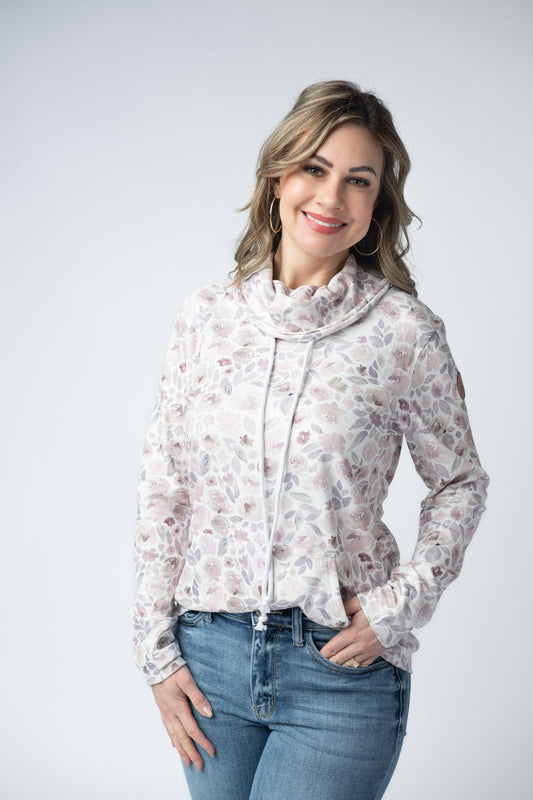 IN STOCK Soft Funnel Neck - Blush Floral FINAL SALE