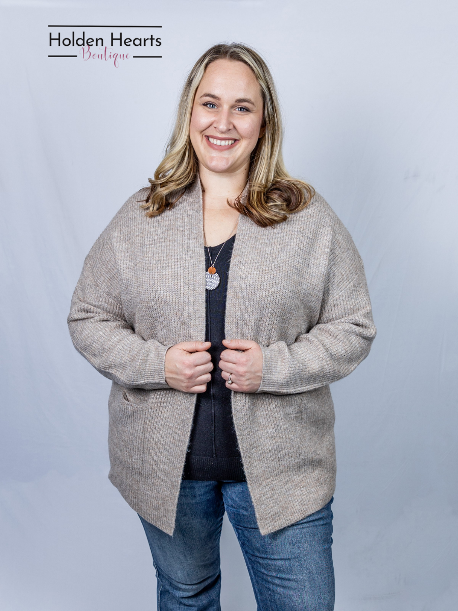 Oatmeal Gentle Hug Cardigan - Holden Hearts