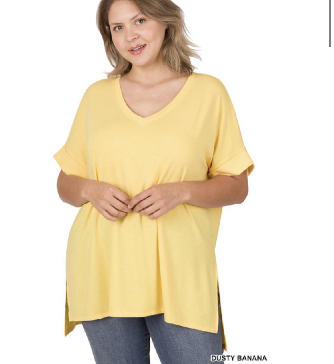 Yellow Going with the Flow Tunic V-Neck Top - Holden Hearts