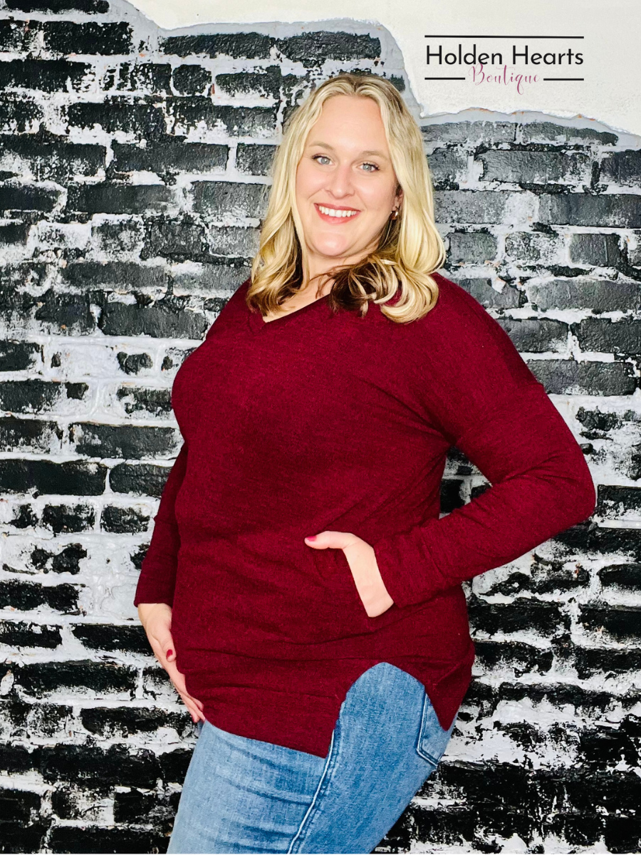 Burgundy Classic Comfort Long Sleeve - Holden Hearts