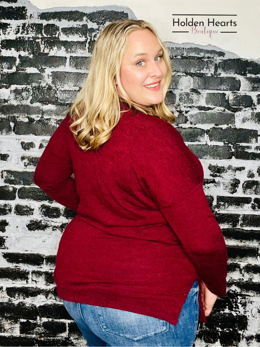 Burgundy Classic Comfort Long Sleeve - Holden Hearts