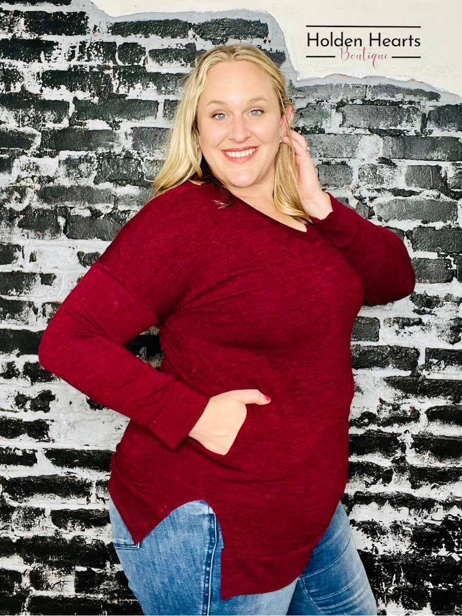 Burgundy Classic Comfort Long Sleeve - Holden Hearts