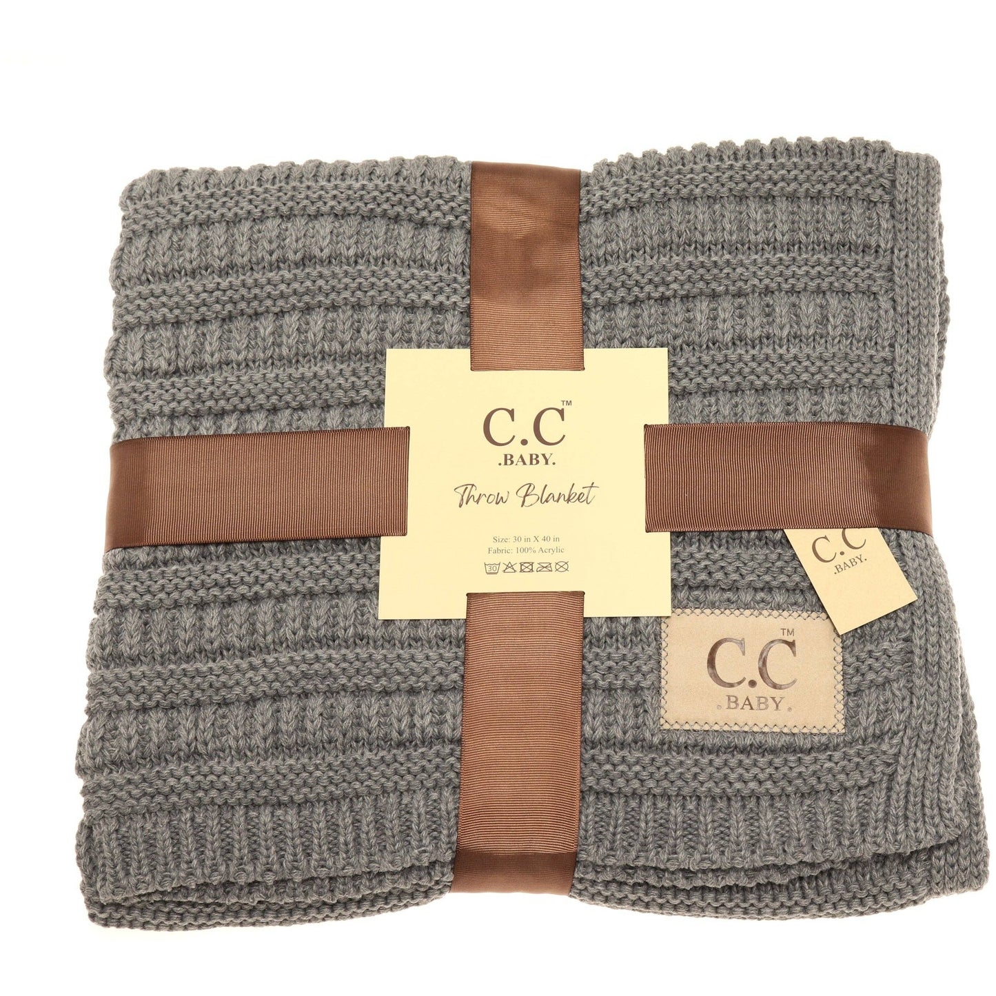 BABY C.C Solid Ribbed Knit Bedding Blanket