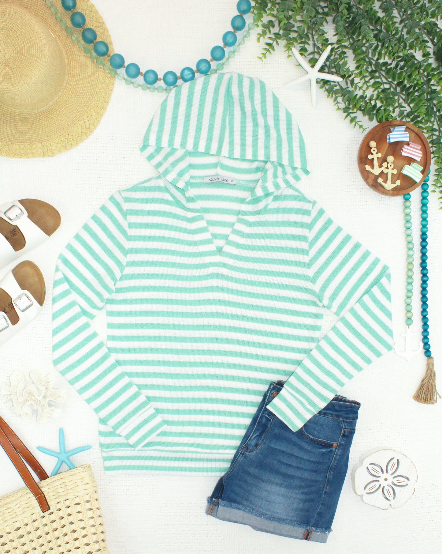 IN STOCK Amelia Striped Hoodie - Green