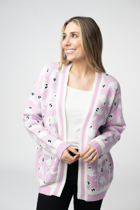 IN STOCK Ghost Pocket Cardigan - Lilac