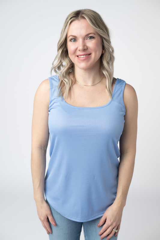 IN STOCK Rachel Ribbed Tank - Sky Blue FINAL SALE