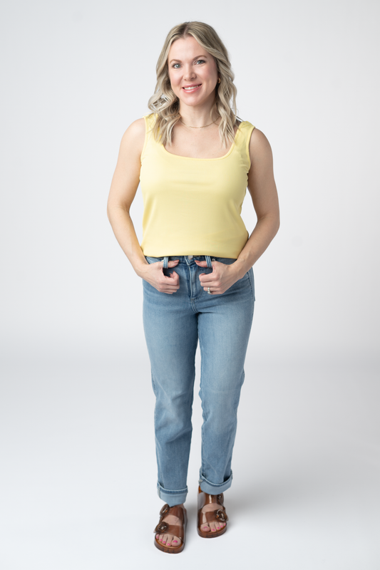 IN STOCK Rachel Ribbed Tank - Yellow FINAL SALE