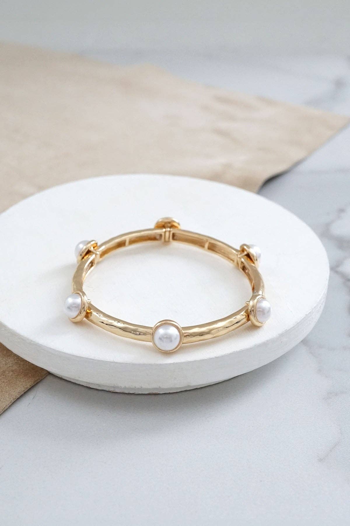 Jeweled Golden Bangle with semi precious stone dots - Holden Hearts