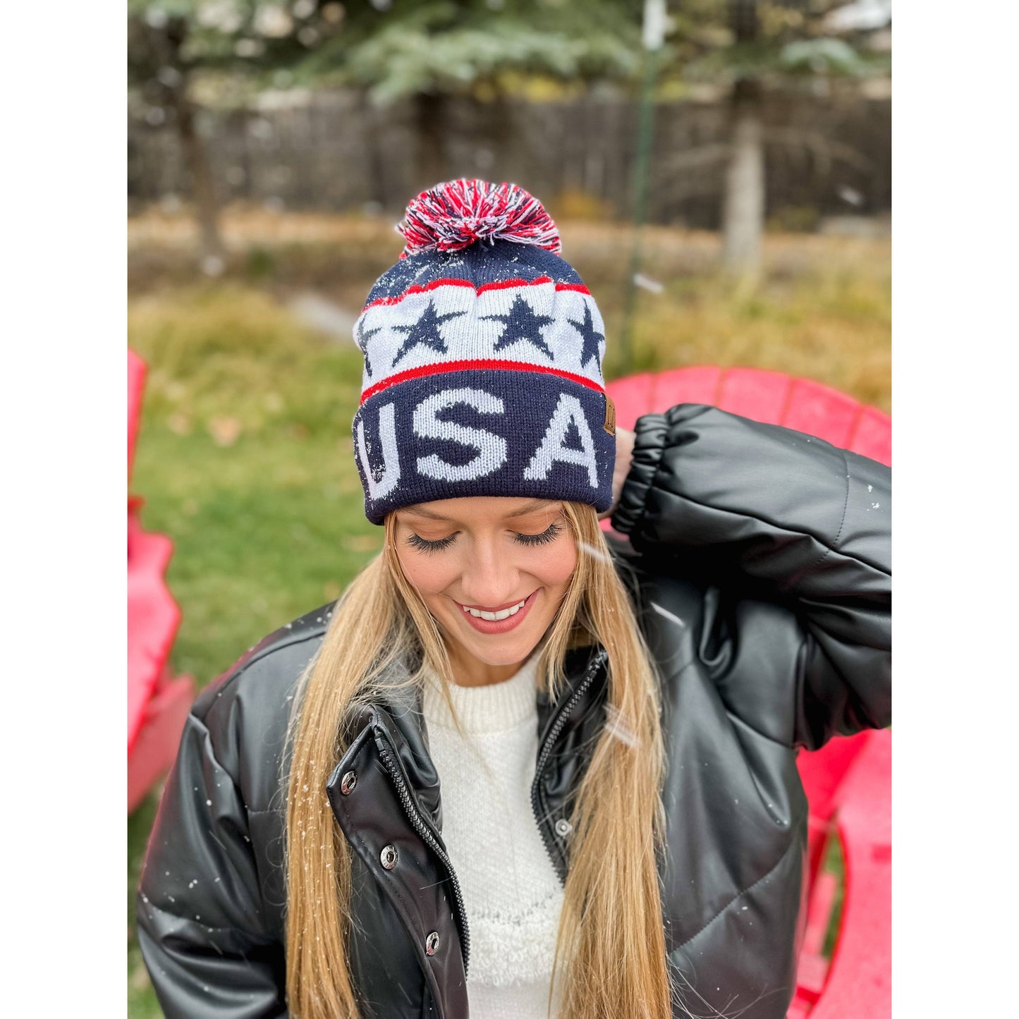 USA Knit Pom C.C Beanie HAT3902 - Holden Hearts