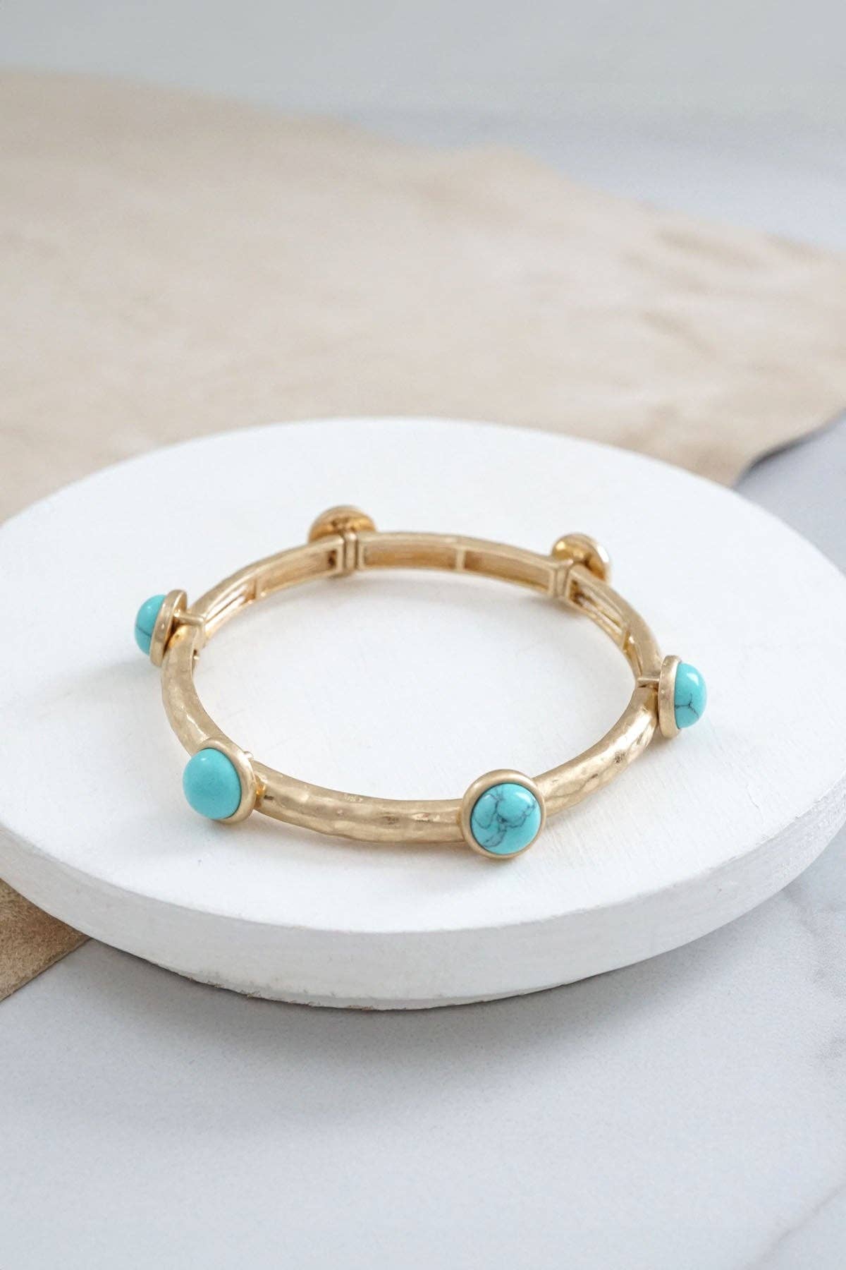 Jeweled Golden Bangle with semi precious stone dots - Holden Hearts