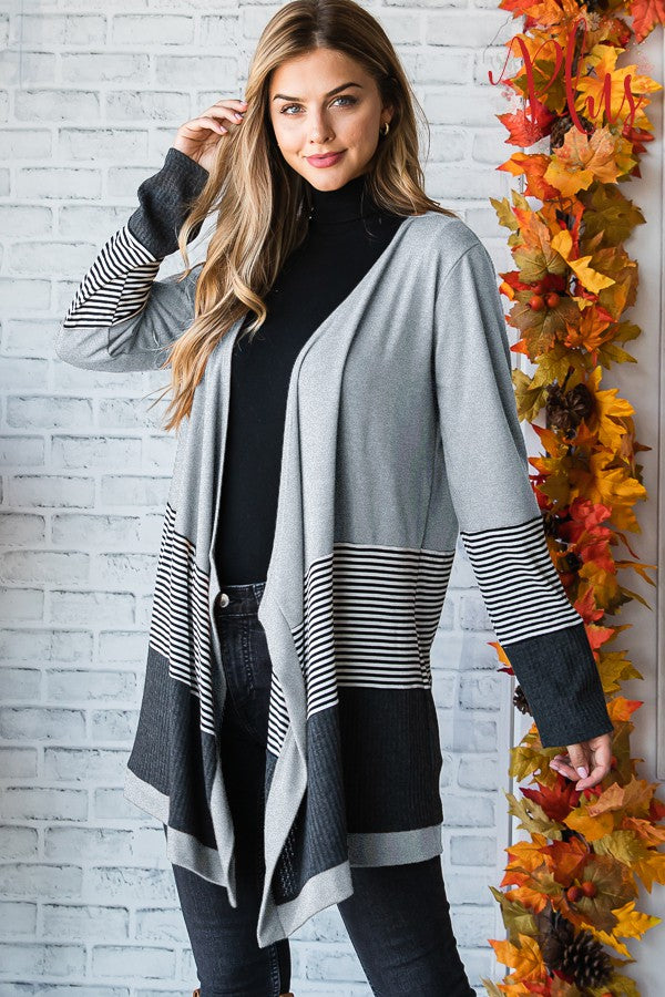 Cozy and Cute Waffle Cardigan in Grey - Holden Hearts