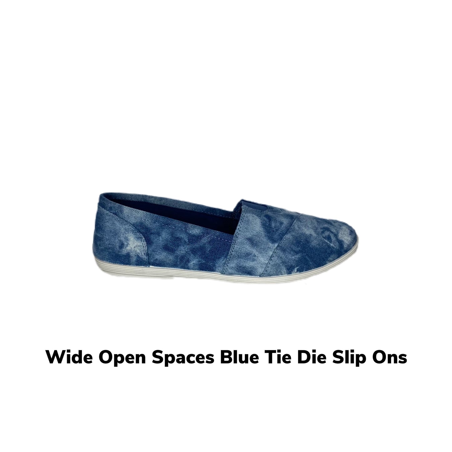 Wide Open Spaces Blue Tie-Dye Slip Ons - Holden Hearts