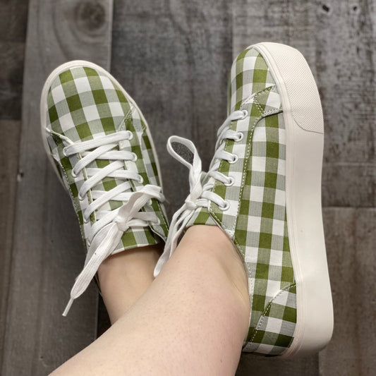 Lovely Lace Up in Gingham