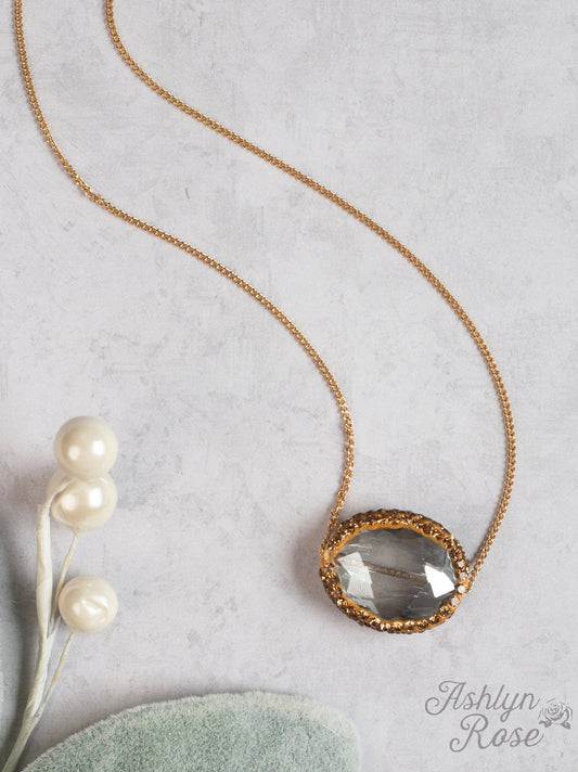 Simply Elegant Gold Chain Necklace with Beaded Gemstone, Gold - Holden Hearts