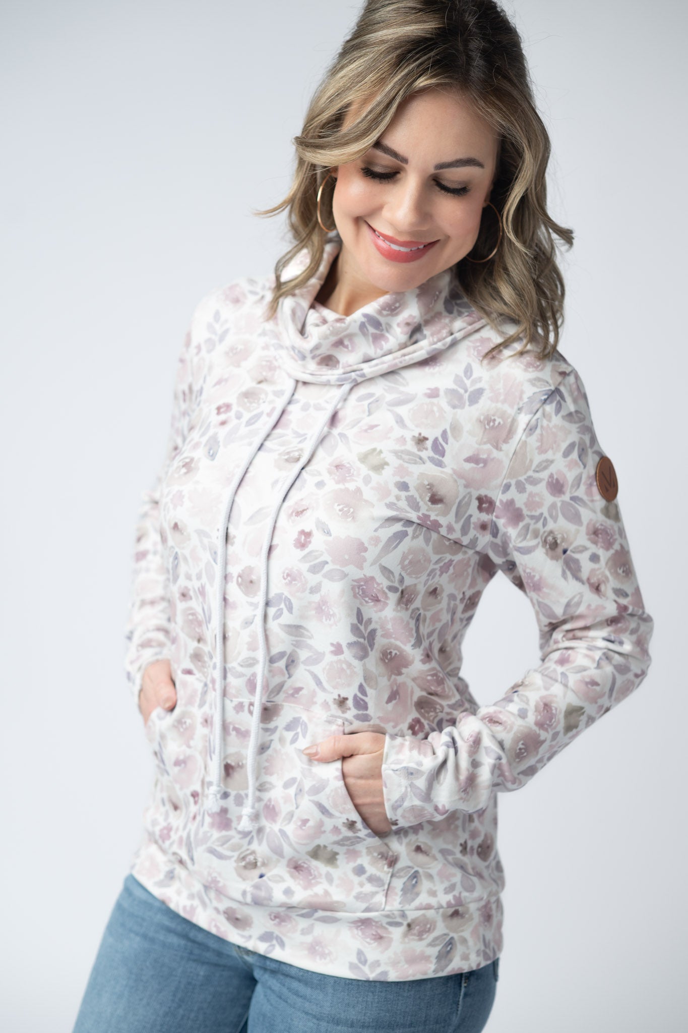 IN STOCK Soft Funnel Neck - Blush Floral