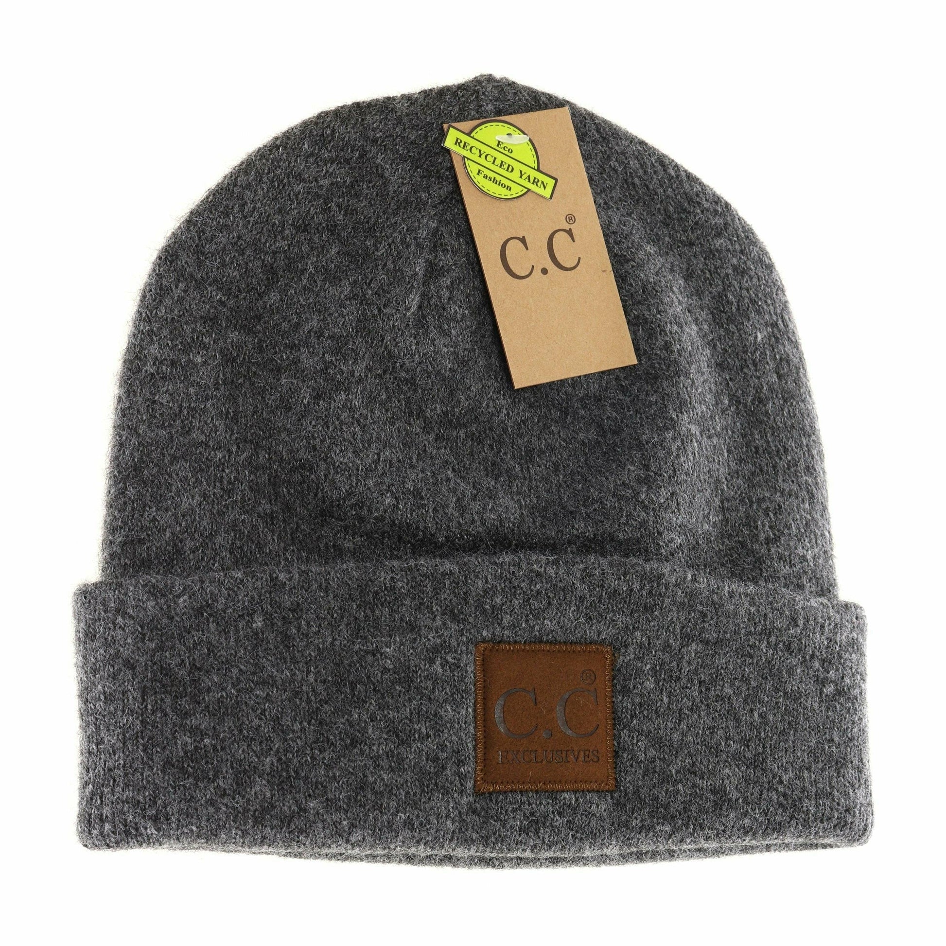 Unisex Soft Ribbed Leather Patch C.C. Beanie HTM9021 - Holden Hearts