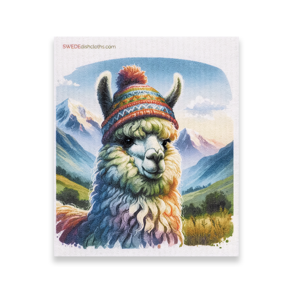 Swedish Dishcloth Yello Llama