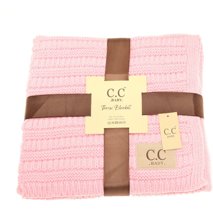 BABY C.C Solid Ribbed Knit Bedding Blanket