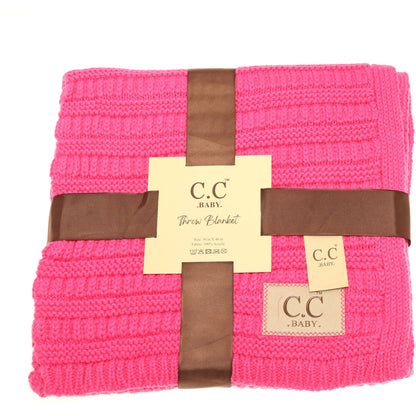 BABY C.C Solid Ribbed Knit Bedding Blanket