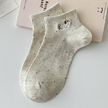 WOMAN DOG POLKA DOT ANKLE THROWBACK SOCKS | 40S02070