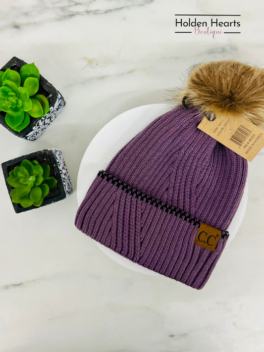 Ribbed Knit Beanie with Accented Cuff YJ920 - Holden Hearts