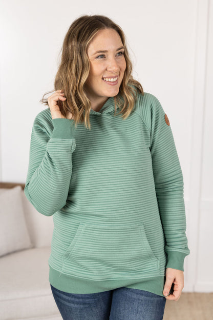 IN STOCK Tatum Textured Pullover Hoodie - Sea Green FINAL SALE