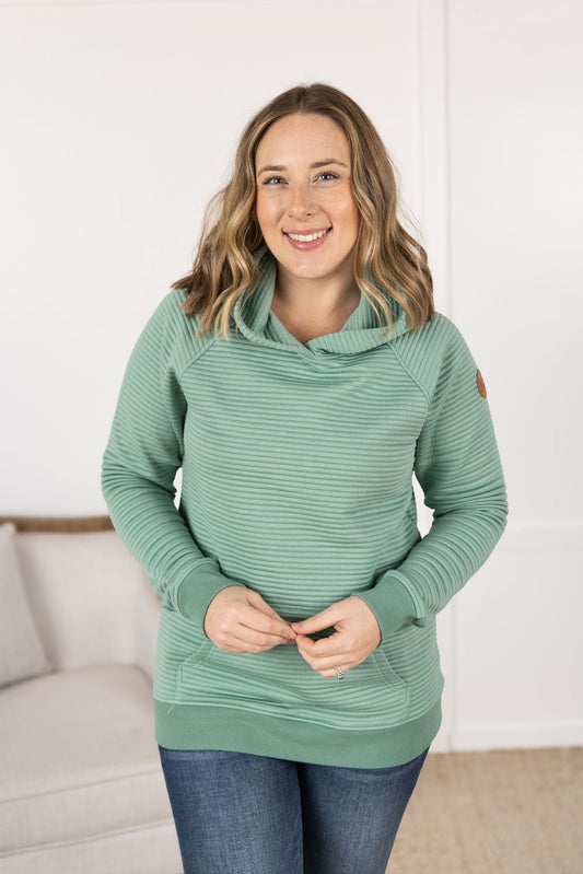 IN STOCK Tatum Textured Pullover Hoodie - Sea Green FINAL SALE