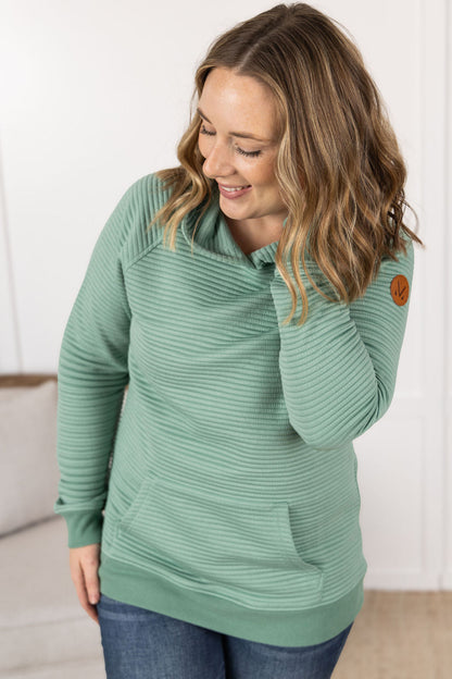 IN STOCK Tatum Textured Pullover Hoodie - Sea Green FINAL SALE
