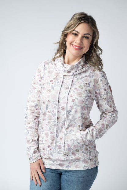 IN STOCK Soft Funnel Neck - Blush Floral