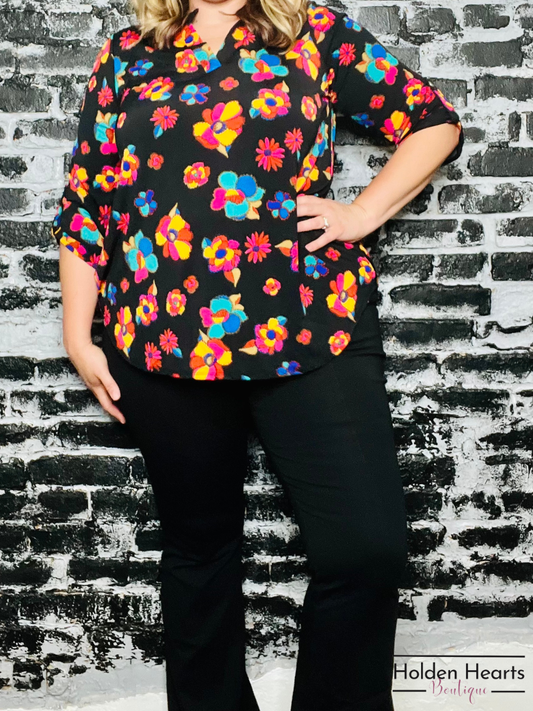 Black Magic High Waisted Flare Bottoms - Holden Hearts