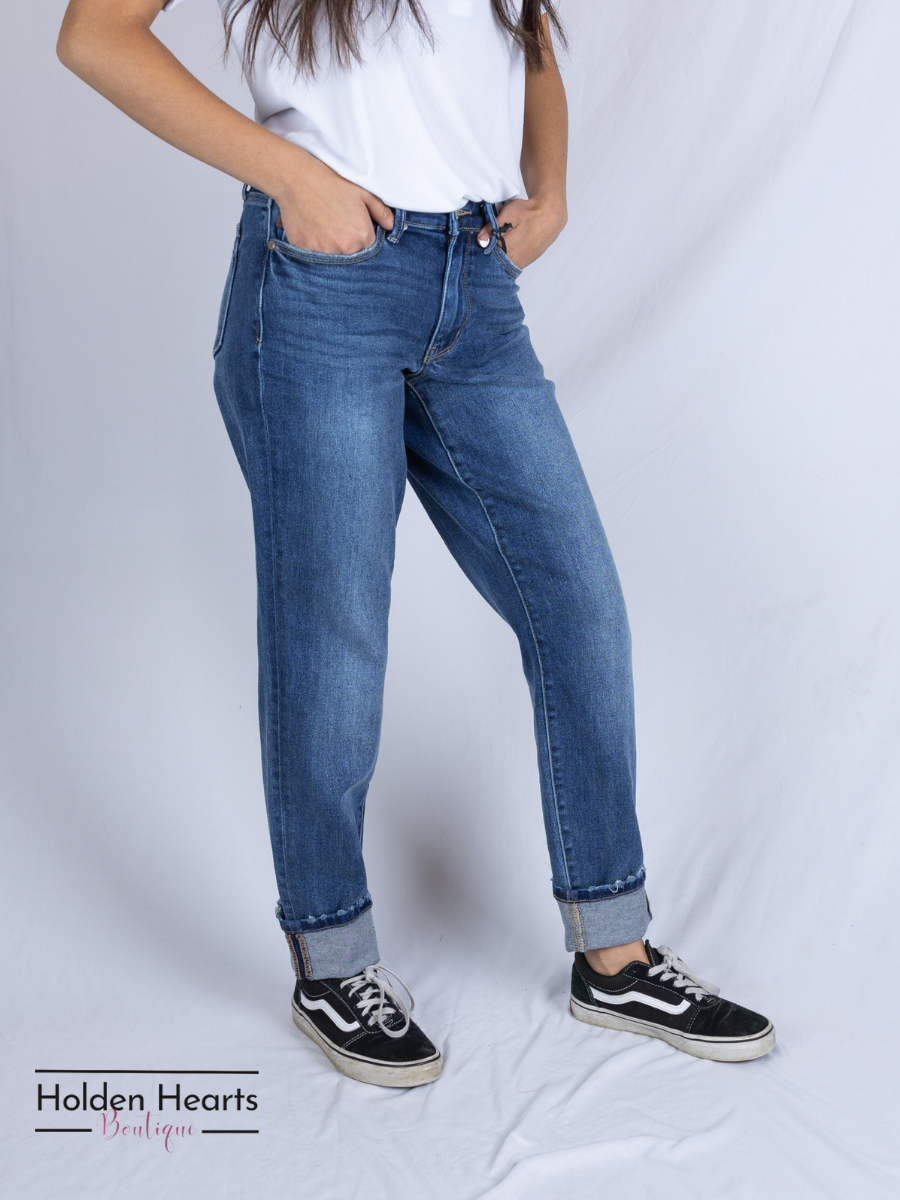 Always the Weekend Boyfriend Jeans - Holden Hearts