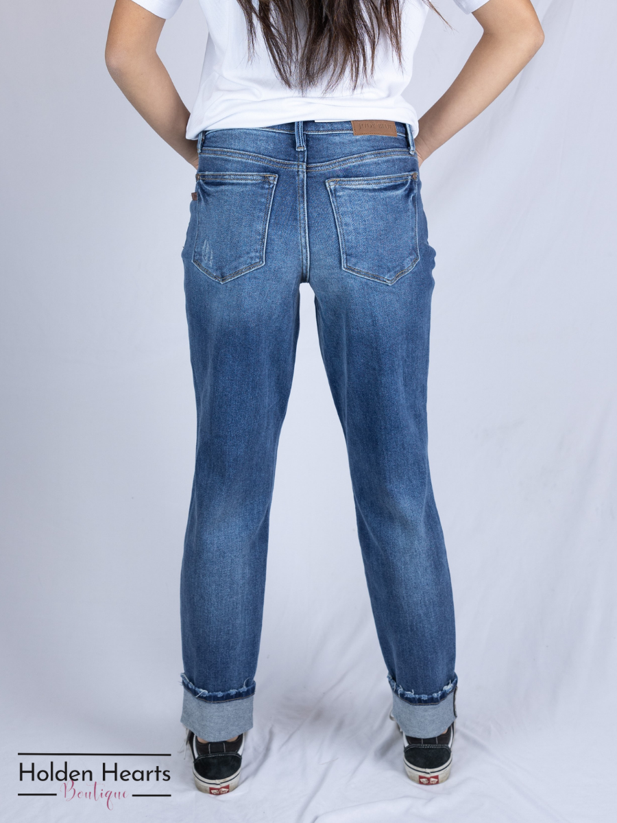 Always the Weekend Boyfriend Jeans - Holden Hearts