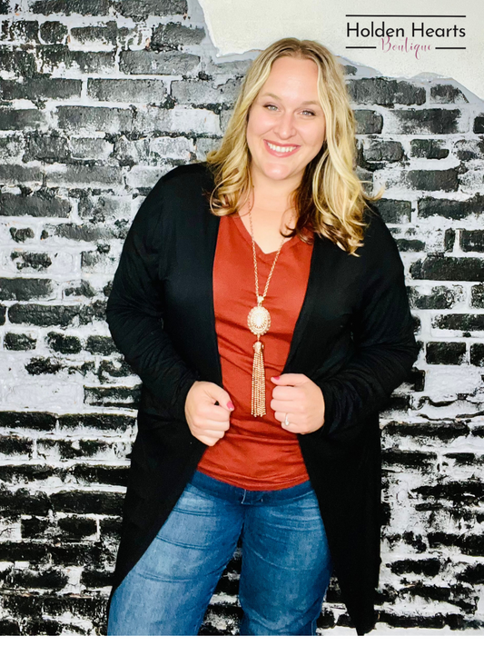 Black Classic Charm Cardigan - Holden Hearts