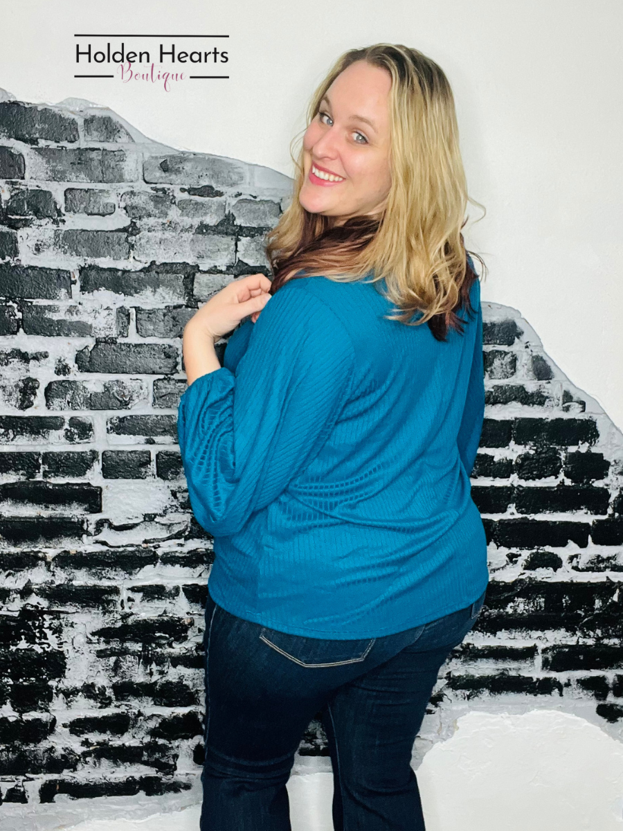 A Step Up Top in Teal - Holden Hearts