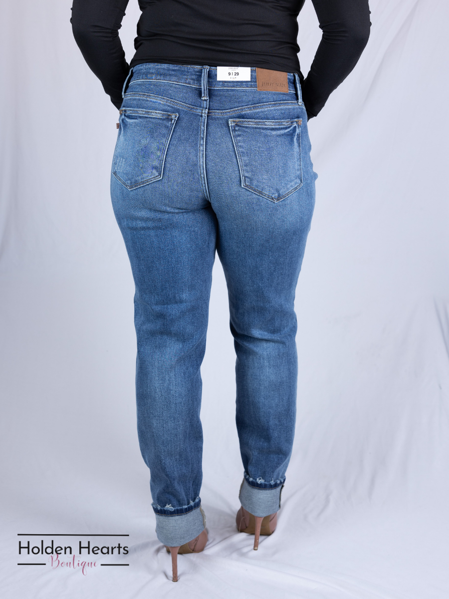 Always the Weekend Boyfriend Jeans - Holden Hearts