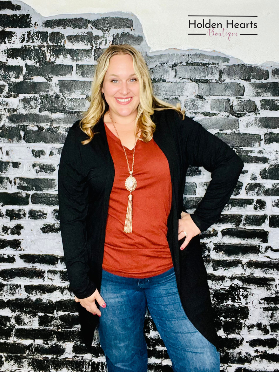 Black Classic Charm Cardigan - Holden Hearts
