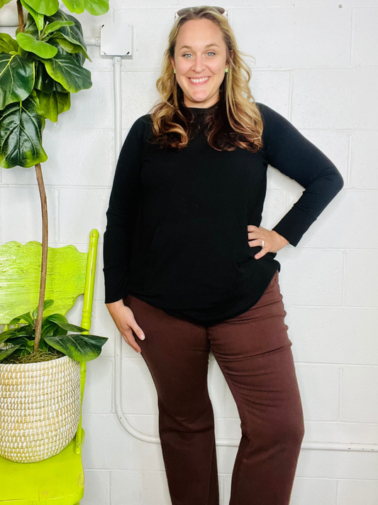 Espresso Dreams Flares with Tummy Control - Holden Hearts