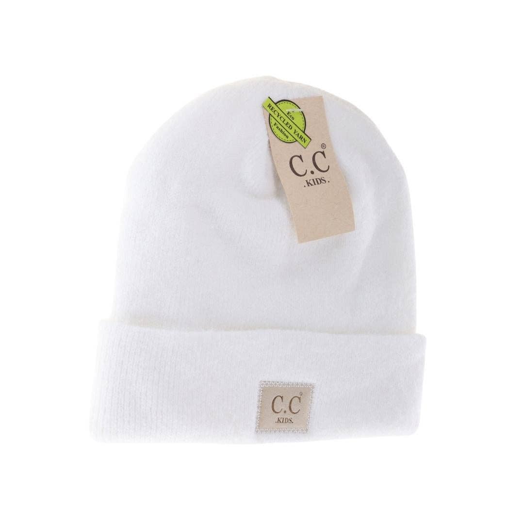 Kids' Soft Ribbed Leather Patch C.C. Beanie - Holden Hearts
