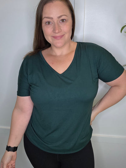 IN STOCK Chloe Cozy Tee - Hunter Green FINAL SALE
