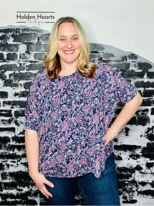 Navy Emma Tunic Top - Holden Hearts