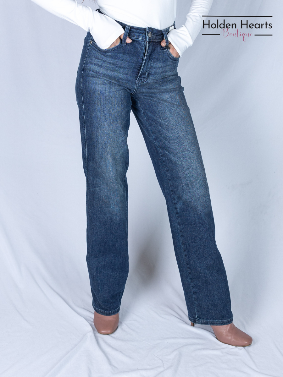 Classy Lady Straight Leg Jeans (Tummy Control) - Holden Hearts