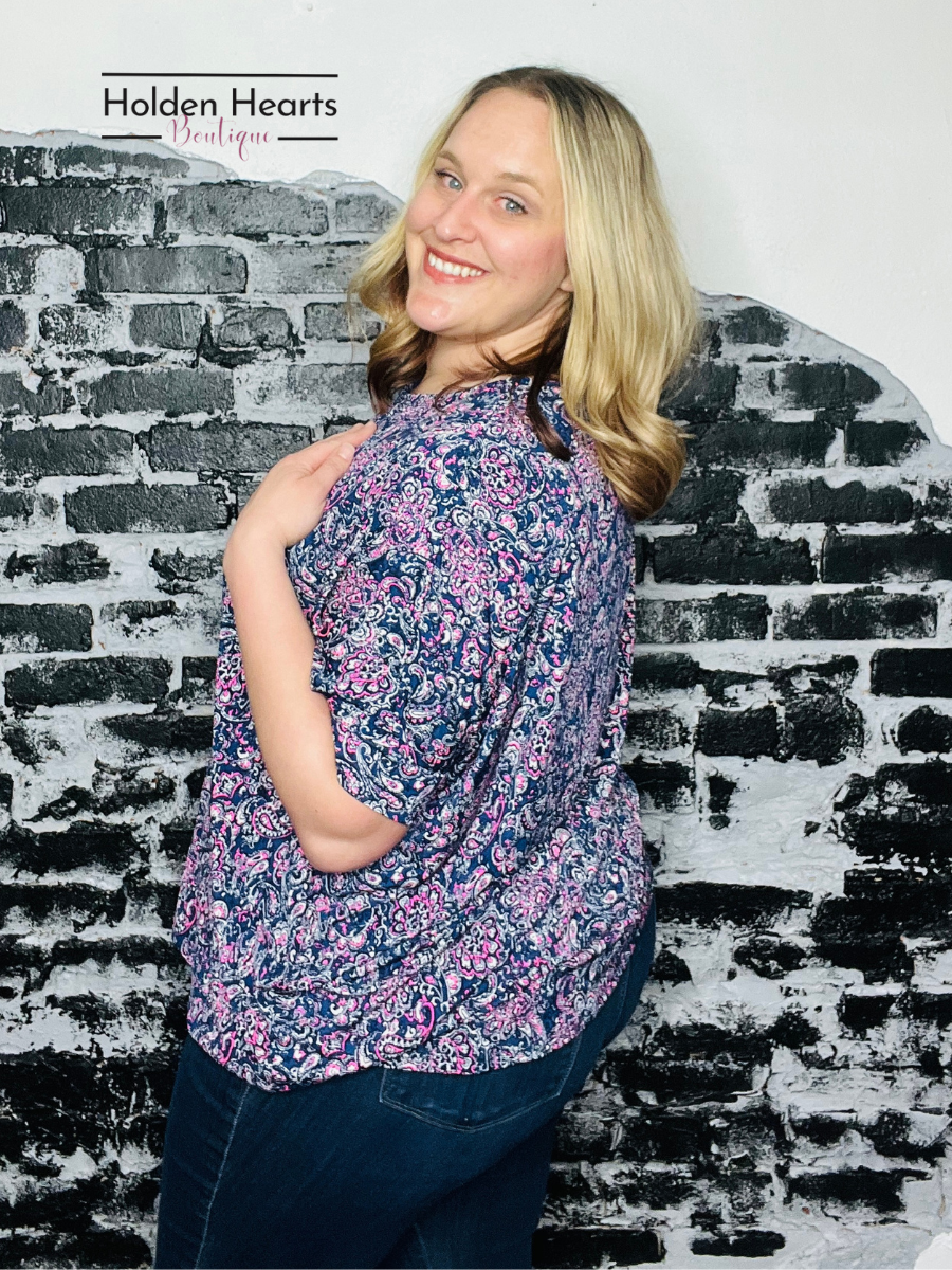 Navy Emma Tunic Top - Holden Hearts