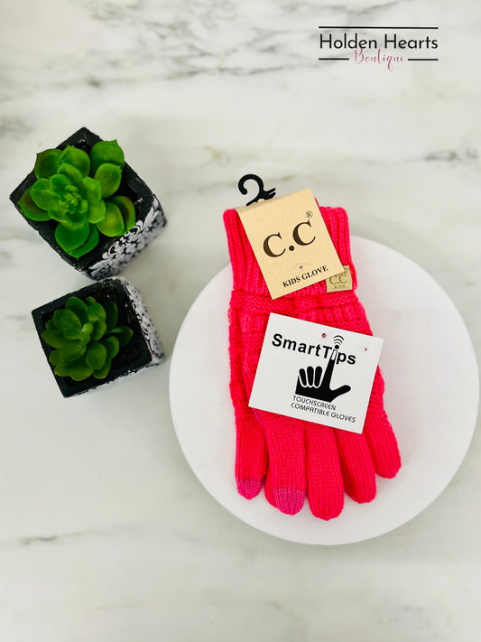 KIDS Solid Cable Knit CC Gloves G20KIDS - Holden Hearts