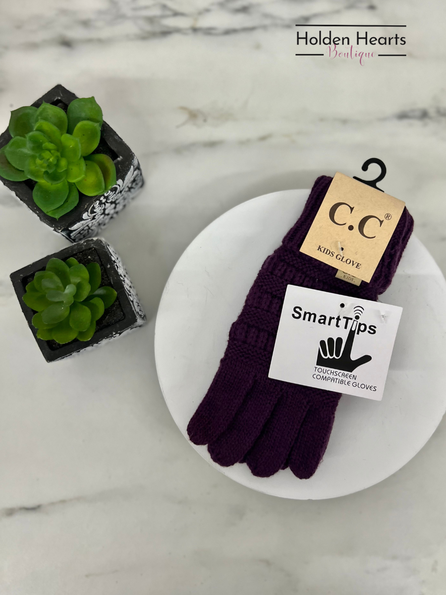KIDS Solid Cable Knit CC Gloves G20KIDS - Holden Hearts