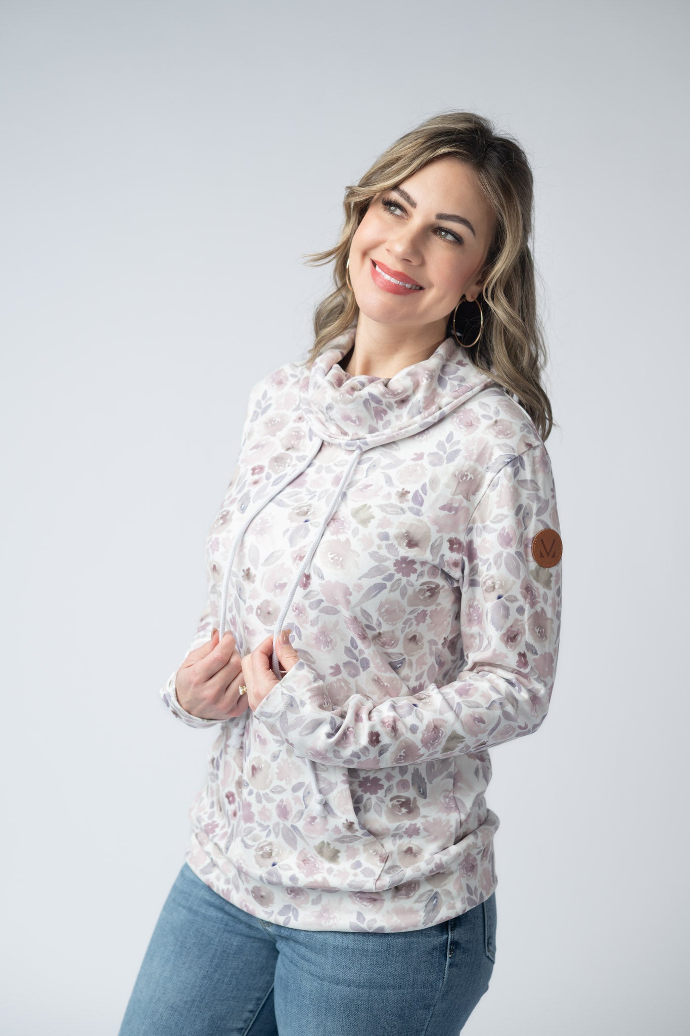 IN STOCK Soft Funnel Neck - Blush Floral